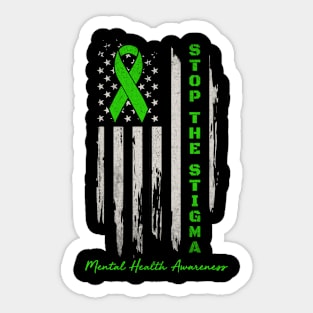 Stop The Stigma Mental Health Awareness American Flag Sticker